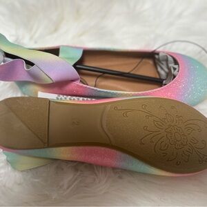 Rainbow Glitter Ballet Flats